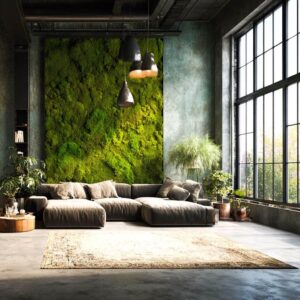 Zielona ściana z mchu płaskiego NA WYMIAR (cena z  1m2)